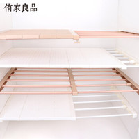 侑家良品 一代可伸缩（50-80cm）分层隔板置物架 衣柜厨房多用收纳架 免钉款42CM宽 不带隔板款