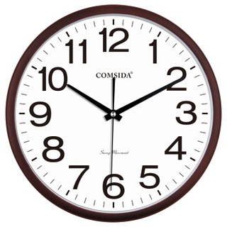 康时达 （COMSIDA） 挂钟客厅静音钟表简约创意时钟现代个性挂表石英钟3113仿木