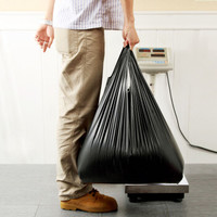 京惠思创 JH0477 加厚防漏背心式垃圾袋手提塑料服装打包搬家收纳袋 黑色40*70cm 100只装