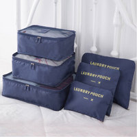 侑家良品 韩版旅行收纳袋 防水衣服收纳包整理袋 商务套装 6件套 藏青色