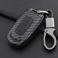 华饰 吉利钥匙包 适用于吉利博越钥匙包帝豪GS GL博瑞博越远景SUV X6 X3金刚汽车钥匙壳套 全黑款-吉利反标款
