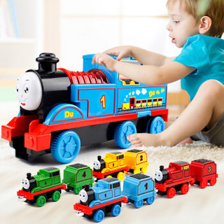 宝乐星 大号音乐火车头玩具车带8小火车合金火车模型套装 儿童早教玩具 男孩玩具礼物