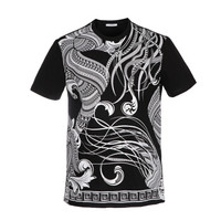 VERSACE COLLECTION 范思哲 奢侈品 春夏款 男士黑色棉质圆领短袖T恤 V800683 VJ00492 V1008 XL码