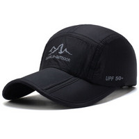GLO-STORY 棒球帽 夏季男女同款速干折叠帽透气鸭舌帽MMZ824256 黑色