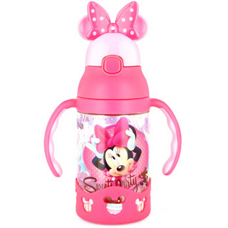 迪士尼（Disney）宝宝学饮杯吸管杯 儿童水杯子防漏带手柄水壶 GX-64粉色米妮430ML