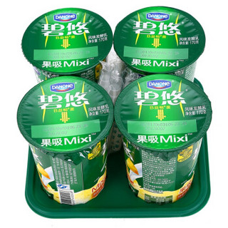 达能（DANENG） 大杯果吸 风味发酵乳 热带水果味酸奶酸牛奶 170g*4