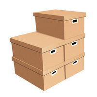 QDZX 搬家纸箱54*36*26cm（5个装）大号天地盖收纳盒带扣手纸箱子收纳盒办公搬家整理箱储物箱纸盒批发