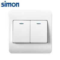 西蒙(SIMON) 开关插座面板 C3系列 二开双控开关 86型面板 雪山白色 C31022BY