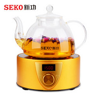 新功（SEKO）电陶炉 不挑锅烧水壶 电水壶煮茶炉 电烧水壶泡茶炉 电茶炉 Q6A(配玻璃烧水壶)