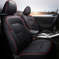 紫风铃 吉利博越专用汽车坐垫 原车线条专车订制汽车座垫全包围四季通用皮革汽车座套 现货 神秘黑-标准版