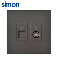 西蒙(SIMON) 开关插座面板 E6系列 电视电脑插座 86型面板 荧光灰色 725302-61