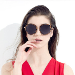 ts小米生态链太阳眼镜尼龙偏光圆框复古防紫外线墨镜女款玳瑁色