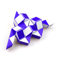 圣手魔尺48段百变魔尺魔蛇弹力结构 益智儿童减压玩具圣手魔方 魔尺48段百变魔尺魔蛇蓝白