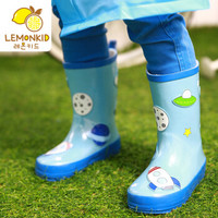 柠檬宝宝lemonkid韩国儿童雨鞋防水雨靴男童女童个性水鞋耐磨学生雨鞋LE201511蓝色宇航员33