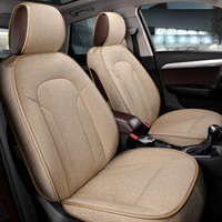 紫风铃 奥迪Q3专用汽车坐垫 仿亚麻布艺全包围专车专用订制原车纹路汽车座垫四季通用汽车座套G32米色-标准版