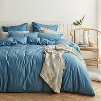 DAPU 大朴 致美 60支精梳纯棉缎纹床笠保护垫床罩A类 月光蓝1.5米床