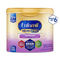 Enfamil 美赞臣 NeuroPro温和型婴儿配方奶粉 - 奶粉桶可重复使用, 每桶20盎司（约567g），6件装