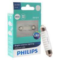 飞利浦(PHILIPS)汽车阅读灯示宽灯尾灯牌照灯内饰灯双尖灯 Festoon 43mm LED 11864 ULW 12V 6000K单只装