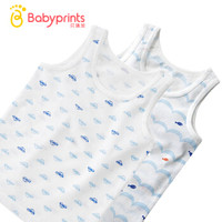 Babyprints贝瑞加 儿童背心婴儿衣服宝宝内衣男女童纯棉春夏季打底2件装 小车嘟嘟+海浪100