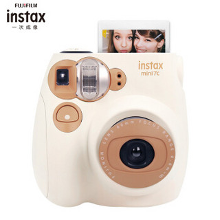 富士一次成像相机（instax）mini7C 相机 奶咖色实用套装（含10张相纸）