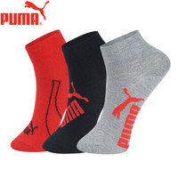 PUMA彪马袜子儿童中筒袜3双装 232红白黑组合 19-20cm