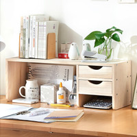 家逸桌面书架实木桌面置物架收纳储物架 原木色