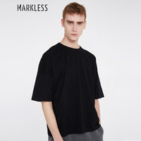 Markless 短袖T恤男青年宽松时尚短袖纯色夏装TXA8652M黑色185/100（XXL）