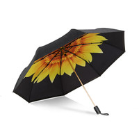 酷波德（KOBOLD）双层太阳伞女晴雨伞黑胶遮阳伞超强防紫外线防晒伞