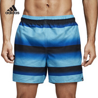 阿迪达斯（adidas）沙滩裤男士五分短裤 速干印花泳裤泳装 必备游泳装备 CV5166 蓝色 A/L