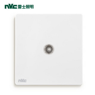 雷士（NVC） 开关插座面板 灵动系列 有线电视插座面板 带荧光86型家用有线电视接口插孔 无边框大翘板面板