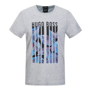 Hugo Boss 雨果博斯 男士浅灰色棉质休闲T恤 50377712 059 L