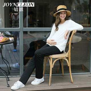 婧麒(JOYNCLEON) 孕妇打底裤春夏长裤孕妇可托腹调节小脚孕妇裤运动型 黑色款L Jyk0003