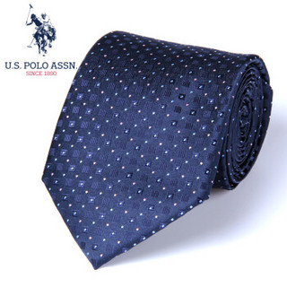 U.S. POLO ASSN 男士领带 8.5cm宽商务正装新郎百搭休闲学生品牌领带男款礼盒装 SLDOO-60009 藏青