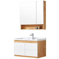 名爵（MEJUE）Z-06276090实木浴室柜卫浴柜洗脸盆柜组合套装 卫生间洗漱台洗手池洗手盆柜组合带镜柜