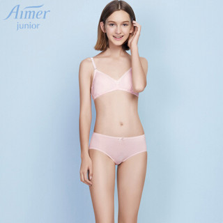 Aimer kids爱慕儿童内衣裤钻石牛奶中腰平角内裤少女学生内衣 AJ123V61浅粉160