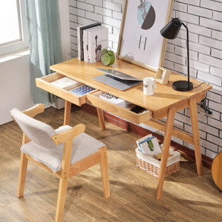 佐盛办公家具实木电脑桌书桌学习桌台式办公桌子含椅子120*55 ZS