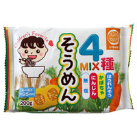 日本进口 播州 儿童综合短面细挂面 胡萝卜南瓜菠菜无盐混合 200g