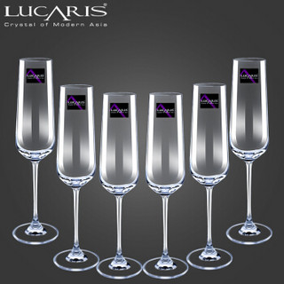 Lucaris泰国进口无铅水晶玻璃香槟杯高脚红酒杯葡萄酒杯270ml六只套装