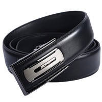 博牌Bopai皮带男士头层牛皮腰带 商务男式自动扣休闲裤带黑色713-004251-110