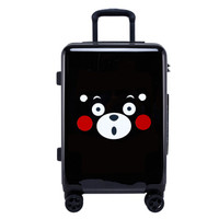 KUMAMON 酷MA萌 熊本熊旅行箱万向轮可爱行李箱男女PC拉杆箱 拉链O嘴款20英寸 GZ0129-1 黑色