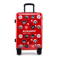 KUMAMON 酷MA萌 熊本熊旅行箱万向轮可爱行李箱男女PC拉杆箱 拉链满图款24英寸 6938484131870 红色