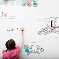 雨花泽（Yuhuaze）可擦写黑板贴 家用儿童教学涂鸦自粘可移除墙贴纸壁纸 90*200cm白板贴