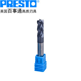 百事通（PRESTO）60度微粒进口钨钢铣刀CNC刀具合金涂层4刃立铣刀 刃径6.5mm 刃长16.0mm 柄径8mm 全长63mm