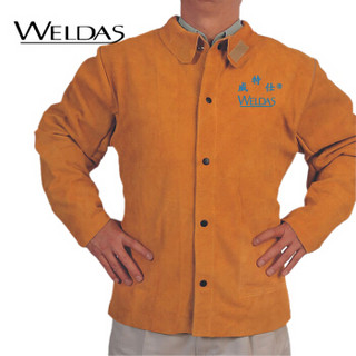 威特仕 / WELDAS 44-2130 金黄色全牛皮上身焊服电焊烧焊专用工服耐磨隔热抗火 XXXL 1件
