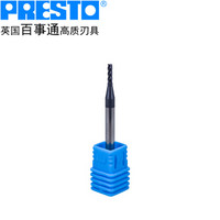 百事通（PRESTO）60度微粒进口钨钢铣刀CNC刀具合金涂层4刃立铣刀 刃径3.0mm 刃长8.0mm 柄径4mm 全长57mm