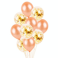 QW 青苇 气球套装 生日派对结婚房布置装饰会场 玫瑰金50个透明亮片球10个 含雨丝点胶打气筒-京东
