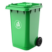 Kelibang 科力邦 户外垃圾桶 大号加厚120L商用塑料环卫垃圾桶带盖轮工业小区物业翻盖果皮箱 KB1001 绿色