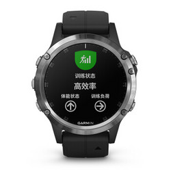 佳明（GARMIN）fenix 5 Plus光电心率北斗三星定位健身音乐时尚NFC支付GPS导航户外旗舰级运动手表飞5银黑色