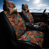 康车宝 汽车坐垫四季通用荞麦壳免绑座垫迈腾速腾途观奔驰级宝马5系奥迪坐垫秋枫色