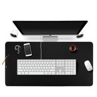 BUBM 必优美 鼠标垫超大号办公室桌垫笔记本电脑垫键盘垫办公写字台桌垫游戏家用垫子防水支持大货定制 中号双面黑色